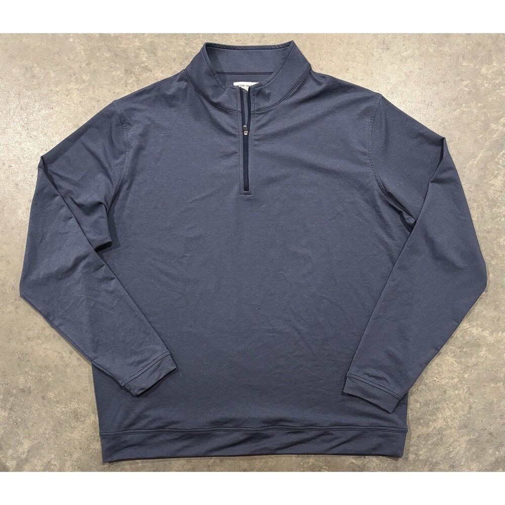 Peter Millar Pullover Mens 2XL Blue Long Sleeve 1/4 Zip Performance Golf Top